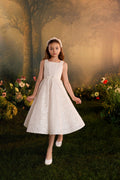 Abito da bambina midi in pizzo con paillettes e mantellina opzionale